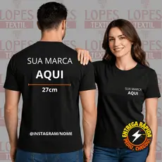 Camiseta Unissex 100% Algodão Personalizada Uniforme Empresa | Do P ao G5 | Plus Size SUA MARCA AQUI