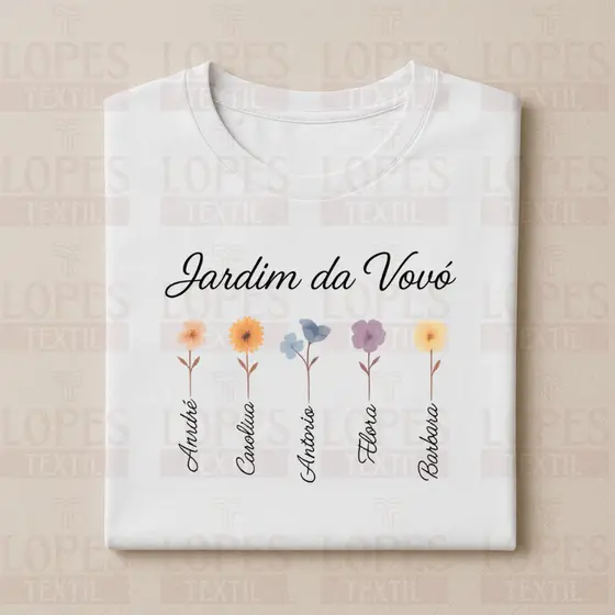 Camiseta Personalizada Jardim da Vovó 100% Algodão Premium