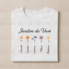 Camiseta Personalizada Jardim da Vovó 100% Algodão Premium