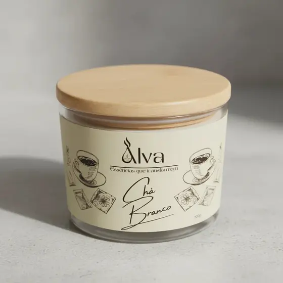 Vela Aromatica de Chá Branco (Premium) com 100 g