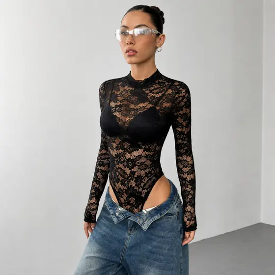 Body Manga Longa  gola alta Body Feminino*Tendencia2026**