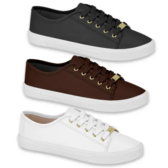 Tenis Feminino Moleca Básico Causal Branco Conforto Original Envio Imediato Super Leve Clássico