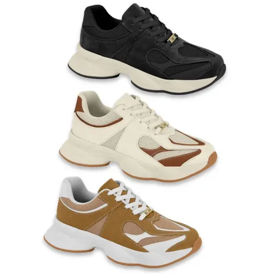 Tênis Feminino Vizzano Casual Chunky Sneaker Estiloso Super Confortável Macio Leve Original