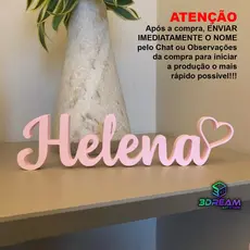 Letreiro Nome Personalizado Decorativo Infantil Filho de Mesa e Estante