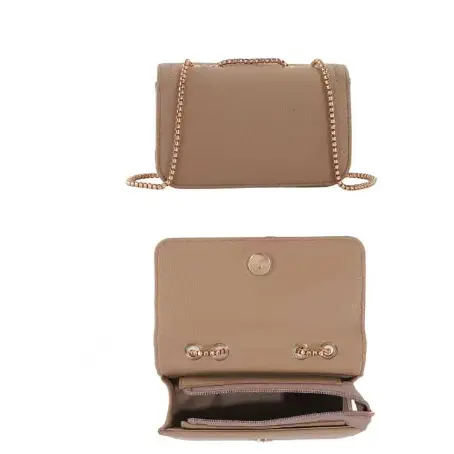 Bolsa Pequena com Alça de Corrente e Fecho Metálico
