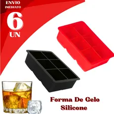 Kit 6 Forma de Gelo em Silicone Flexível Fácil Desenformar Drink Cubos Bar Durável Papinha