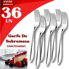 KIT 36 Garfos De Sobremesa Reforçado Inox Premium Para Doces