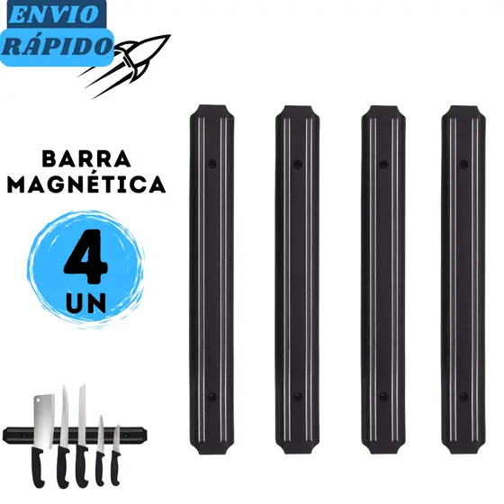 Kit 4 Barras Magnéticas 33CM Régua Imã Suporte para Facas Ferramentas Casa Restaurante