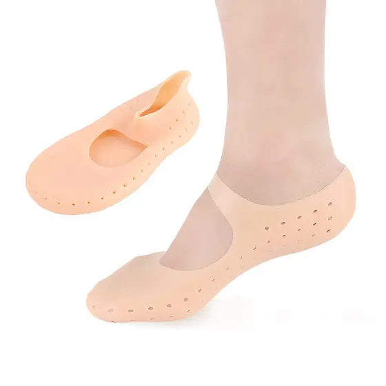Meias sapatilha de gel SEBS perfuradas para homens e mulheres, meias curtas respiráveis para esportes casuais, meias de