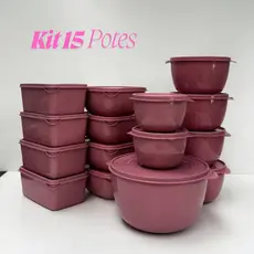 Potes herméticos Kit 15 Potes Plasticos Variados
