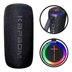 Caixa de Som LED Kapbom KA-8883 IPX6 Recarregável 100W com Rádio FM Bluetooth TWS Resistente a Água USB Tipo C RGB