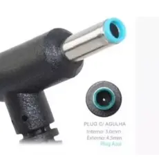 Cabo DC Power Jack Para Fonte HP Plug Azul 4.5×3.0mm Compatível Notebook HP