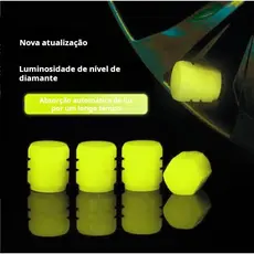Tampas de válvulas ABS fluorescentes de rosca que brilham no escuro para pneus de carro motocicleta