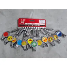Kit 3/6/12 Chaveiros com Cortador de Unhas Aço Inox Multifuncional Lixa Abridor Compacto