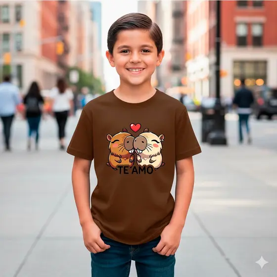 Camiseta Infantil Camisa T-Shirt Blusa 100% Algodão Unissex Criança Premium KIDS Passeio Lazer Capivara Apaixonada