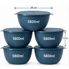 Pote Redondo Extra Grande 5800ml com Tampa Hermética Tipo Vedação | Kit 1 a 5 Unidades | BPA Free | Cozinha
