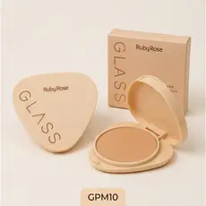 Pó Compacto Glass By Ruby Rose com Textura Aveludada para Pele Suave 50g