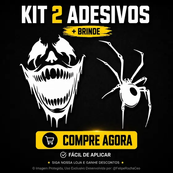 Adesivos Venom e Aranha Viuva Negra Para Moto Vinil Premium Recorte Sem Fundo Preto Branco