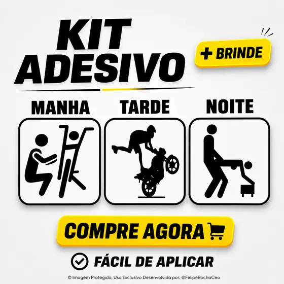 Adesivo Manhã Tarde e Noite Moto Grau 20x8,5cm À Prova D'água Vinil Recortado Preto ou Branco Top