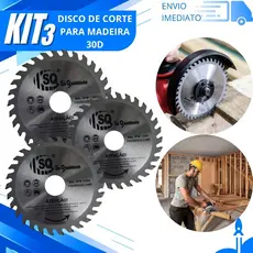 Combo 3/2/1 Disco de Corte Widea 110x22,23MM 30 Dentes para Madeira para Serra Circular Esmerilhadeira