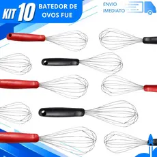 Kit 10/5/3 Fouet Batedor de Ovos de Alumínio com Cabo de Plástico Utensílio Culinário Fácil de Limpar Durável