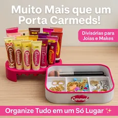 Porta Carmeds 3D para 33 Hidratantes com Divisórias e Tampa Removível Organizador Skincare Presente
