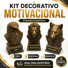 Estátuas Decorativas Águia Leão Lobo Foco Disciplina Execução Escritório Mesa