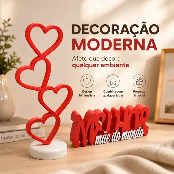Presente Criativo para Mãe Decoração Moderna Melhor Mãe do Mundo