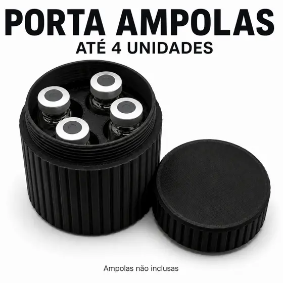 Porta Ampolas 3ml 4 Compartimentos Organizador Case Protetor Compacto com Tampa para Peptídeos Tirze