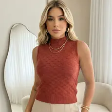 Regata Feminina Tricot Blusa Modal Gola Redonda Charmosa Verão Casual Básica
