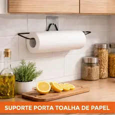 Suporte Papel Toalha Parede Porta Papel Com Adesivo Sem Furo  Para Cozinha Multiuso