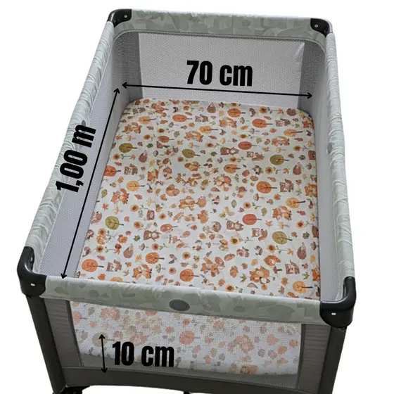 Kit 02 Lençol Avulso com Elástico Berço Desmontável Camping Chiqueirinho Percal 400 Fios