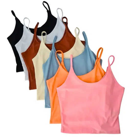 Blusa Regata Alcinha Feminina Cropped Básico Tubo Alça Fina Suplex Premium