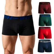 Kit 5 Cuecas Boxer Lisa Masculina Adulto Microfibra Shortinho DNA Elastano Algodão Poliester