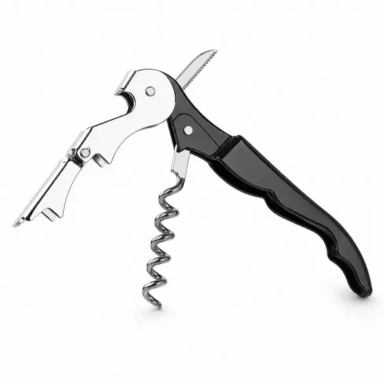 Saca Rolhas Inox Estilo Canivete Clink Abridor Garrafas com Faquinha