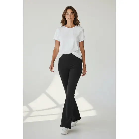 Calça Legging Flare Flanelada Boca De Sino Bailarina Grossa Zero Transparência