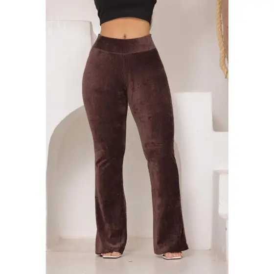 CALÇA FLARE VELUDO COTELE PLUS ELEGANTE FRIO INVERNO DIA A DIA