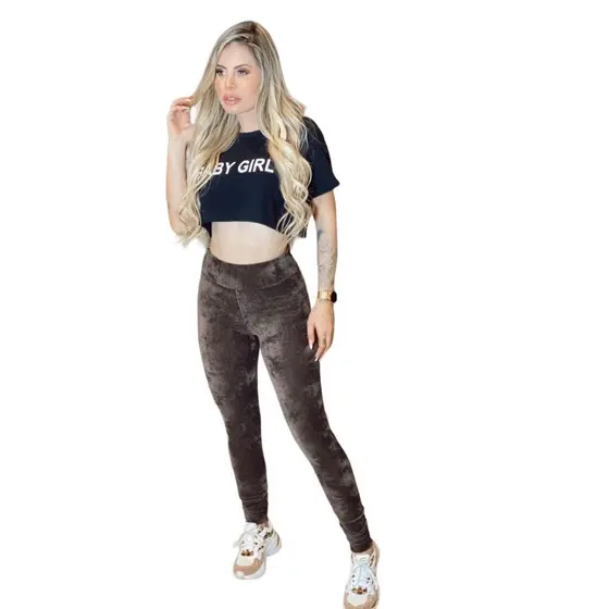 Calça Legging Veludo Cotele dia a dia confortavel inverno frio