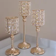 Jogo de Castiçais Porta Vela Enfeite Decorativo Luxo Candelabro Sala festa Casamento