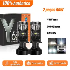 2PCS 24000LM Ônibus 90w/H4 Led Mini Projetor De Lente De Carro Hi/Lo Kit De Conversão De Faróis De Alta Qualidade