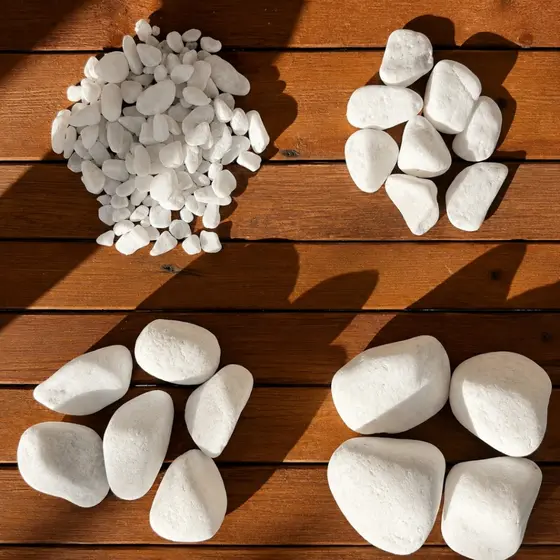 (2kg/5kg/10kg/25kg) Pedra Dolomita Branca Seixo Decorativo –Ideal para Vasos, Jardins e Paisagismo