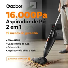 Gaabor aspirador de pó 2 em 1 sucção forte de 16000Pa dust off silent Fácil de armazenar GVCW-M15A -1