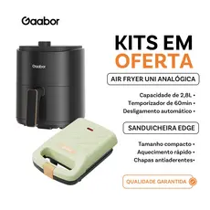 [Venda em combo]Gaabor Air Fryer 2,8L 360° Circulação de Ar Cozimento + Eletrodomésticos de cozinha