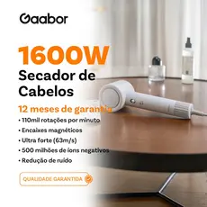 Gaabor Secador Profissional 127V 110000 RPM Ions Negativos Reduz Danos Vento Frio HD M02B M02C 1