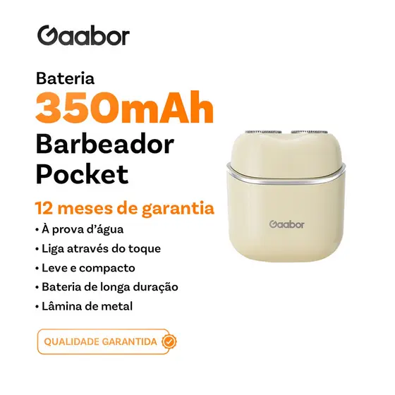 Gaabor Aparador Masculino Bege Chic Lavável 60min Autonomia Tipo-C Lâmina Dupla Bivolt ER-T01