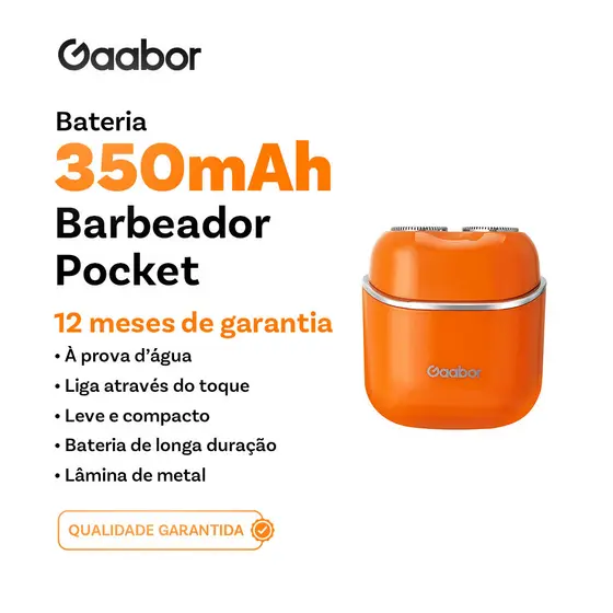 Gaabor Aparador Laranja Retrô Lavável 60min Autonomia Tipo-C Lâmina Dupla Bivolt Presente ER-T01