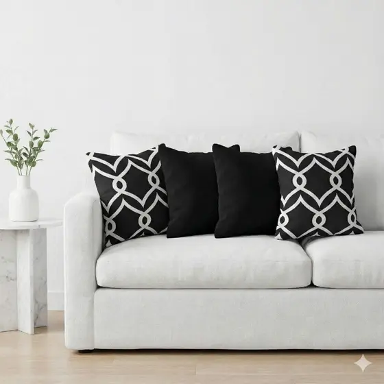 Kit 4 Capas Para Almofadas Decorativas 45cm Gorgorinho E Oxford Lavável com Zíper