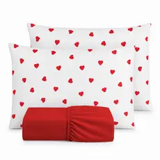 Kit Jogo Lençol Fronha Percal 100% Algodão 03 e 02 Peças Casal Queen Solteiro Com Elástico