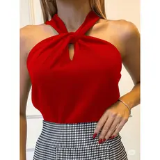 Blusa Feminina Nó Transpassado Frente Única Elegante Duna Verão 2025 Look Casual