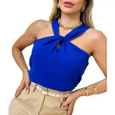 Blusa Regata Feminina Alça Nó Transpassada Grossa Fashion
